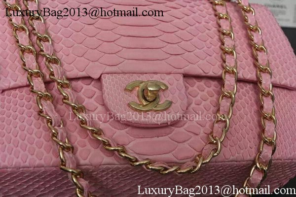 Chanel 2.55 Series Flap Bags Sakura Pink Original Python Leather A1112SA Gold Chanel 2.55 Series Flap Bags Sakura Pink Original Python Leather A1112SA Gold