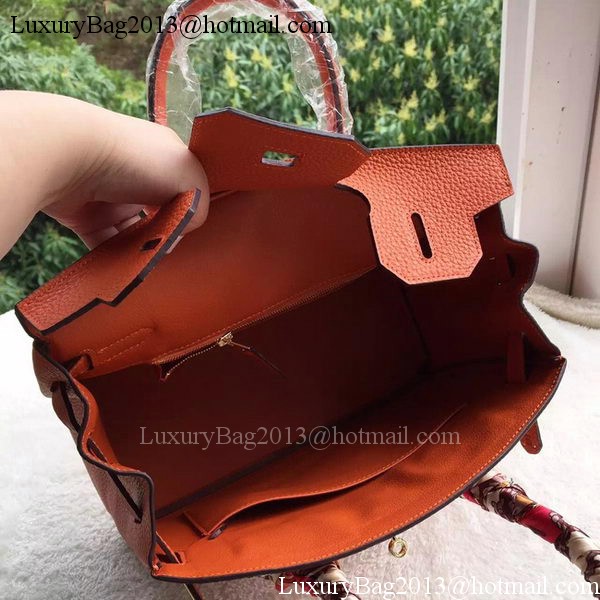 Hermes Birkin 30CM Tote Bags Orange Calfskin Leather BK30 Gold Hermes Birkin 30CM Tote Bags Orange Calfskin Leather BK30 Gold