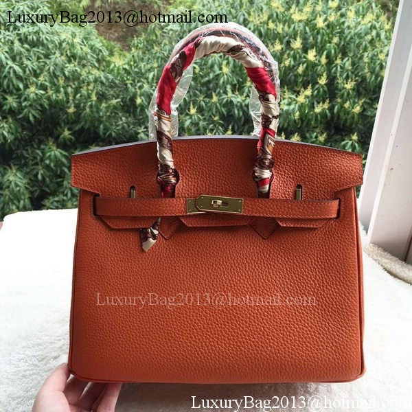 Hermes Birkin 30CM Tote Bags Orange Calfskin Leather BK30 Gold Hermes Birkin 30CM Tote Bags Orange Calfskin Leather BK30 Gold