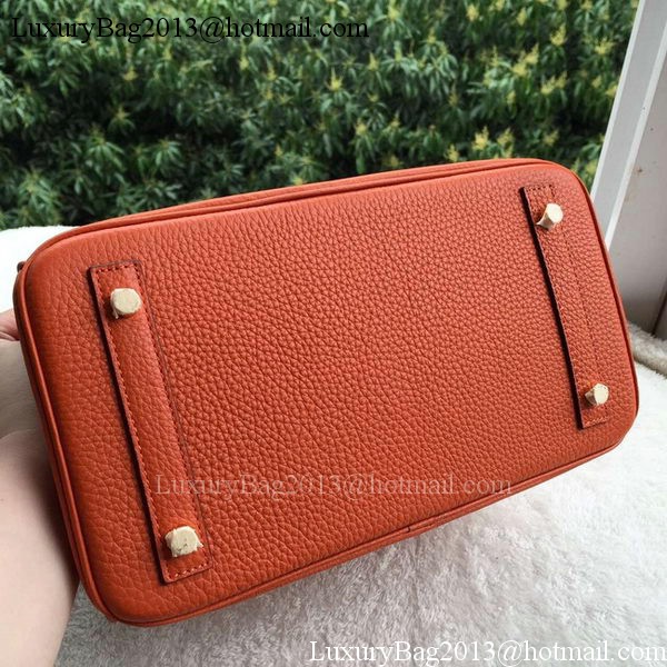 Hermes Birkin 30CM Tote Bags Orange Calfskin Leather BK30 Gold Hermes Birkin 30CM Tote Bags Orange Calfskin Leather BK30 Gold