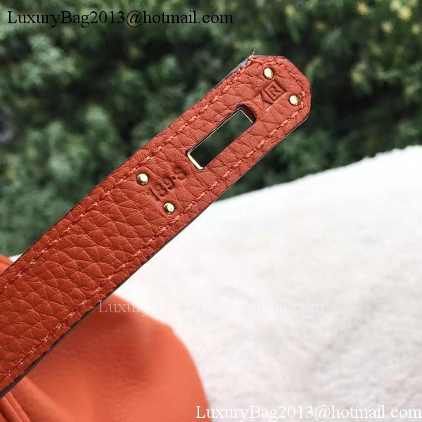 Hermes Birkin 30CM Tote Bags Orange Calfskin Leather BK30 Gold Hermes Birkin 30CM Tote Bags Orange Calfskin Leather BK30 Gold