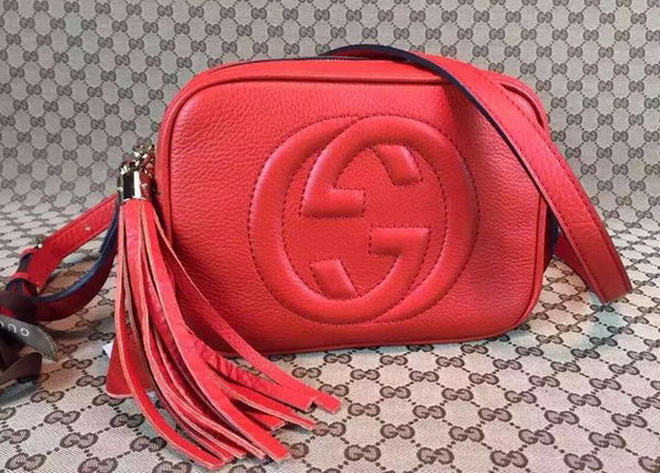 Gucci Soho Calfskin Leather Disco Bag 308364 Red