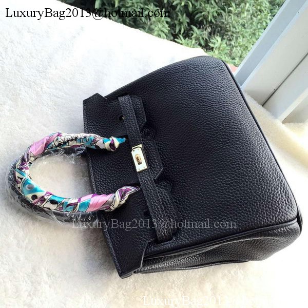 Hermes Birkin 25CM Tote Bag Litchi Leather H25T Black Hermes Birkin 25CM Tote Bag Litchi Leather H25T Black
