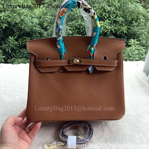 Hermes Birkin 25CM Tote Bag Litchi Leather H25T Brown Hermes Birkin 25CM Tote Bag Litchi Leather H25T Brown