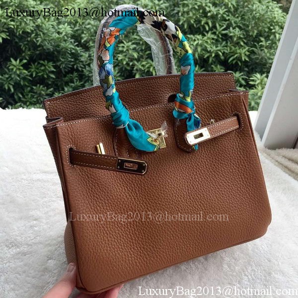 Hermes Birkin 25CM Tote Bag Litchi Leather H25T Brown Hermes Birkin 25CM Tote Bag Litchi Leather H25T Brown