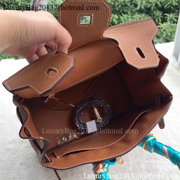 Hermes Birkin 25CM Tote Bag Litchi Leather H25T Brown Hermes Birkin 25CM Tote Bag Litchi Leather H25T Brown