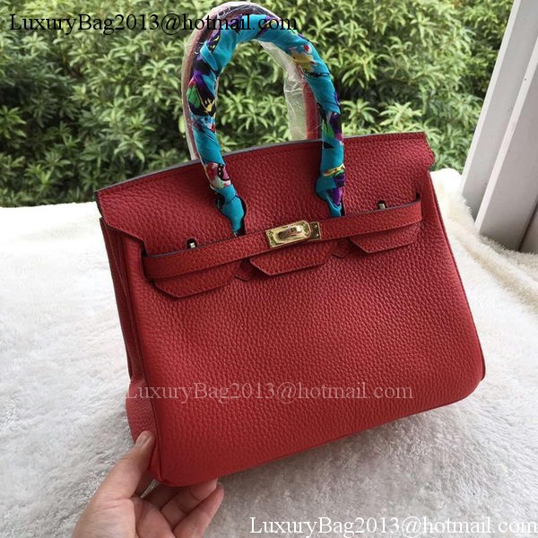 Hermes Birkin 25CM Tote Bag Litchi Leather H25T Red Hermes Birkin 25CM Tote Bag Litchi Leather H25T Red