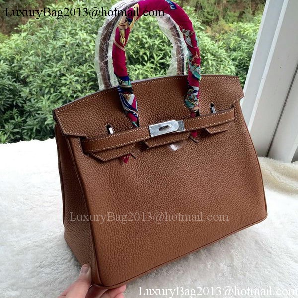 Hermes Birkin 30CM Tote Bags Brown Calfskin Leather BK30 Silver Hermes Birkin 30CM Tote Bags Brown Calfskin Leather BK30 Silver