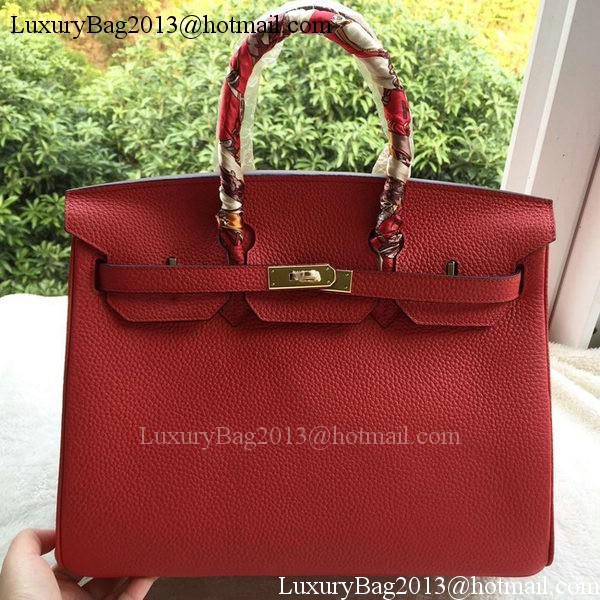 Hermes Birkin 35CM Tote Bag Red Litchi Leather BK35 Gold Hermes Birkin 35CM Tote Bag Red Litchi Leather BK35 Gold