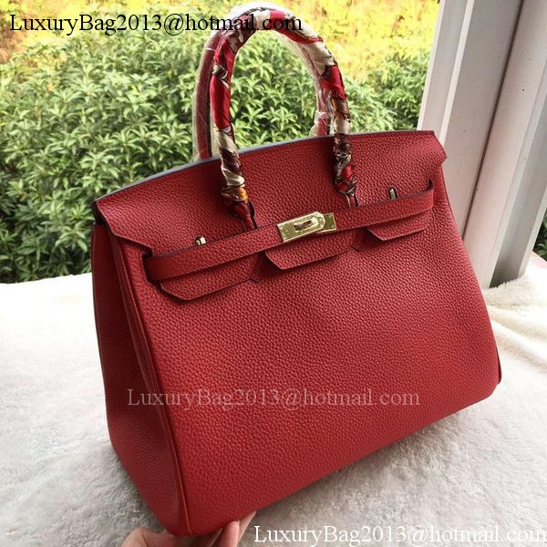 Hermes Birkin 35CM Tote Bag Red Litchi Leather BK35 Gold Hermes Birkin 35CM Tote Bag Red Litchi Leather BK35 Gold