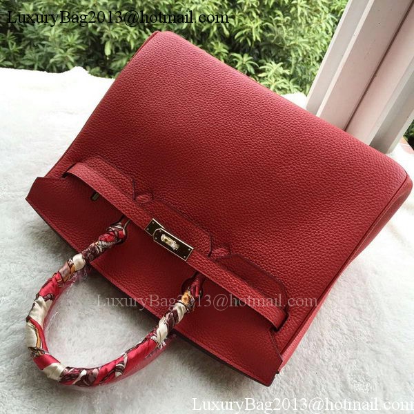 Hermes Birkin 35CM Tote Bag Red Litchi Leather BK35 Gold Hermes Birkin 35CM Tote Bag Red Litchi Leather BK35 Gold