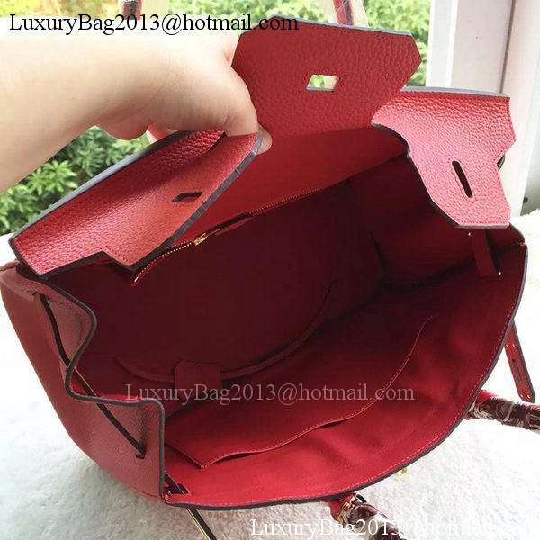 Hermes Birkin 35CM Tote Bag Red Litchi Leather BK35 Gold Hermes Birkin 35CM Tote Bag Red Litchi Leather BK35 Gold