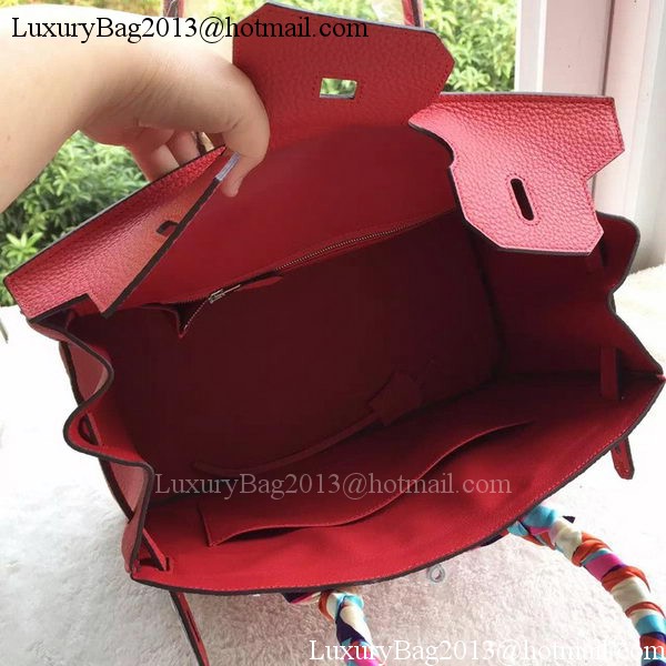 Hermes Birkin 35CM Tote Bag Red Litchi Leather BK35 Silver Hermes Birkin 35CM Tote Bag Red Litchi Leather BK35 Silver