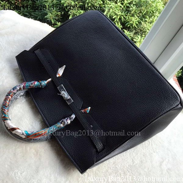 Hermes Birkin 40CM Bag Black Litchi Leather BK40 Silver Hermes Birkin 40CM Bag Black Litchi Leather BK40 Silver