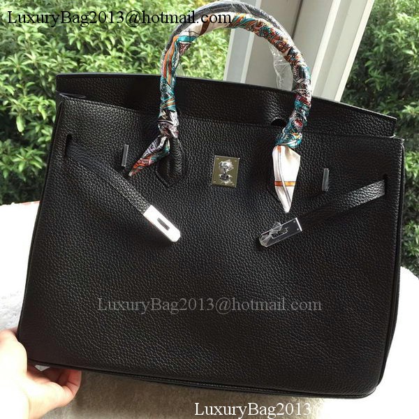 Hermes Birkin 40CM Bag Black Litchi Leather BK40 Silver Hermes Birkin 40CM Bag Black Litchi Leather BK40 Silver