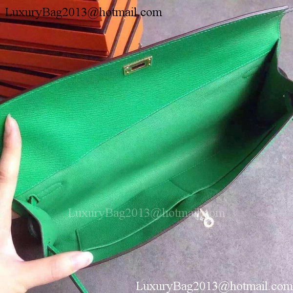 Hermes Kelly 31cm Clutch Epsom Leather KL31 Green Hermes Kelly 31cm Clutch Epsom Leather KL31 Green