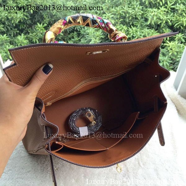 Hermes Kelly 32cm Shoulder Bag Brown Calfskin Leather K32CL Gold Hermes Kelly 32cm Shoulder Bag Brown Calfskin Leather K32CL Gold