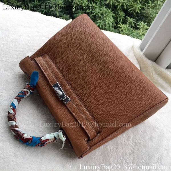 Hermes Kelly 32cm Shoulder Bag Brown Calfskin Leather K32CL Silver Hermes Kelly 32cm Shoulder Bag Brown Calfskin Leather K32CL Silver