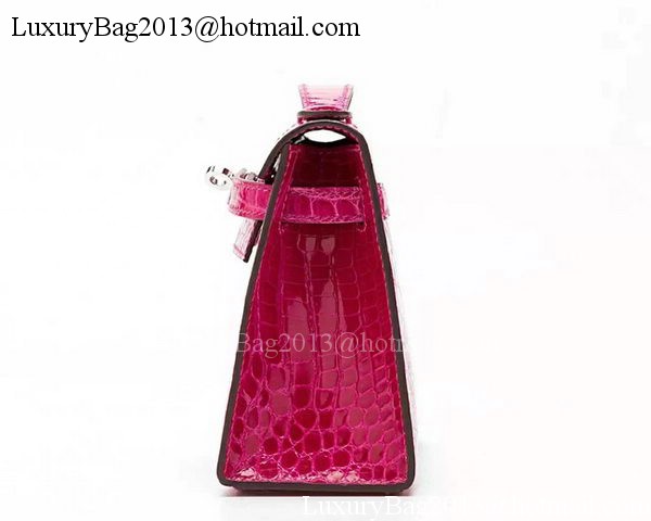 Hermes MINI Kelly 22cm Clutch Croco Leather KL22 Rose Hermes MINI Kelly 22cm Clutch Croco Leather KL22 Rose