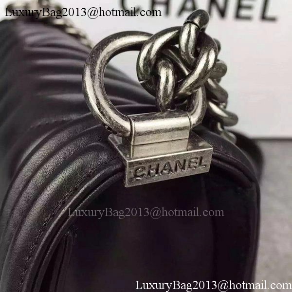 Boy Chanel Flap Bag Original Chevron Nubuck Leather A5708 Black Boy Chanel Flap Bag Original Chevron Nubuck Leather A5708 Black