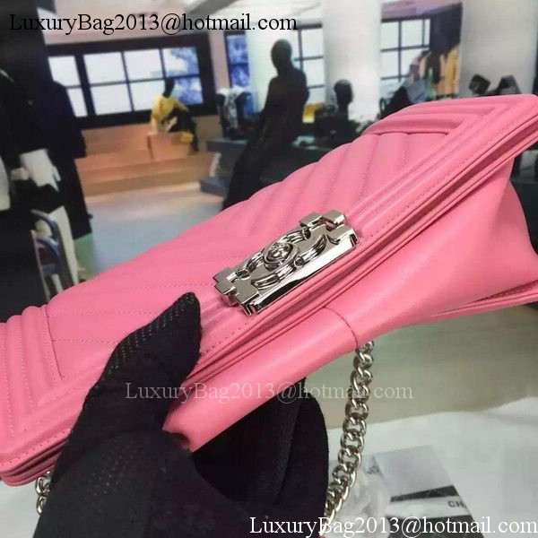 Boy Chanel Flap Bag Original Chevron Nubuck Leather A5708 Rose Boy Chanel Flap Bag Original Chevron Nubuck Leather A5708 Rose