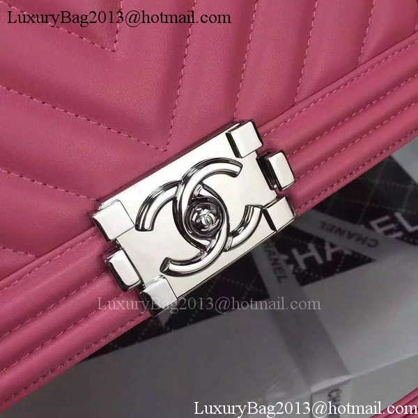 Boy Chanel Flap Bag Original Chevron Nubuck Leather A5708 Rose Boy Chanel Flap Bag Original Chevron Nubuck Leather A5708 Rose
