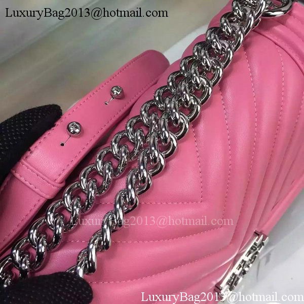 Boy Chanel Flap Bag Original Chevron Nubuck Leather A5708 Rose Boy Chanel Flap Bag Original Chevron Nubuck Leather A5708 Rose
