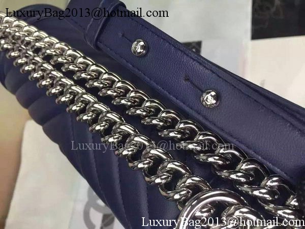 Boy Chanel Flap Bag Original Chevron Nubuck Leather A5708 Royal Boy Chanel Flap Bag Original Chevron Nubuck Leather A5708 Royal