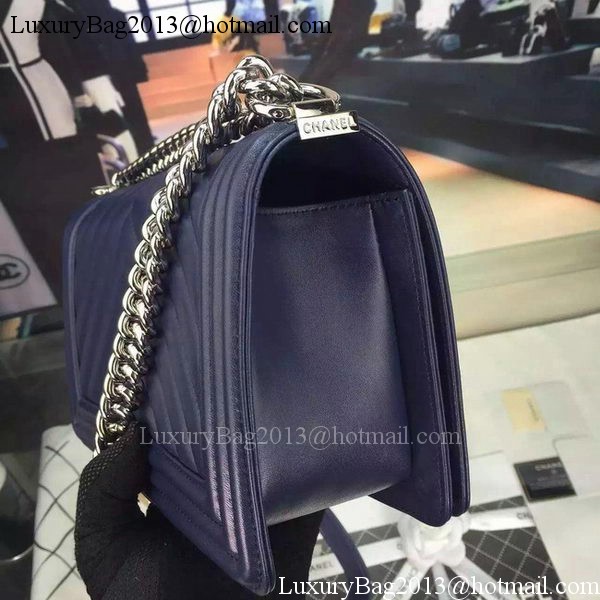 Boy Chanel Flap Bag Original Chevron Nubuck Leather A5708 Royal Boy Chanel Flap Bag Original Chevron Nubuck Leather A5708 Royal