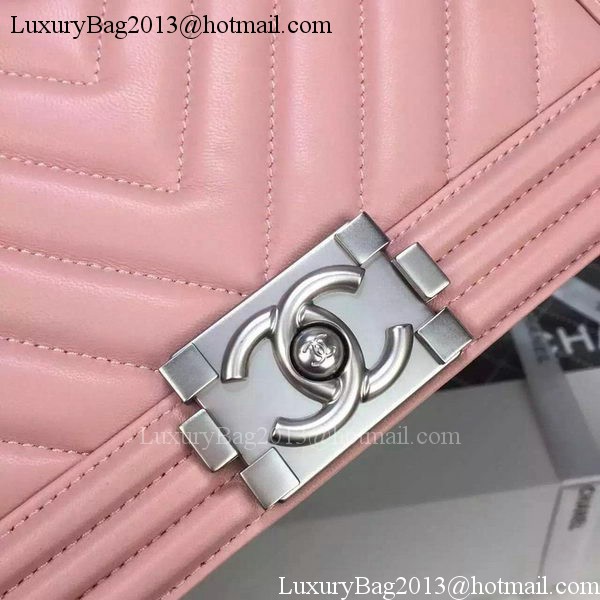 Boy Chanel Flap Bag Original Chevron Pink Nubuck Leather A5708 Silver Boy Chanel Flap Bag Original Chevron Pink Nubuck Leather A5708 Silver