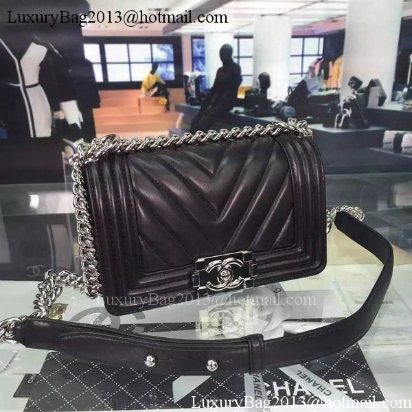 Boy Chanel mini Flap Bag Original Chevron Nubuck Leather A5707 Black Boy Chanel mini Flap Bag Original Chevron Nubuck Leather A5707 Black