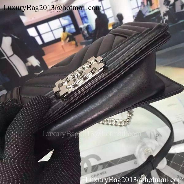 Boy Chanel mini Flap Bag Original Chevron Nubuck Leather A5707 Black Boy Chanel mini Flap Bag Original Chevron Nubuck Leather A5707 Black