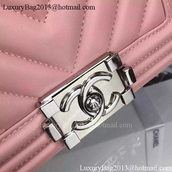 Boy Chanel mini Flap Bag Original Chevron Nubuck Leather A5707 Pink Boy Chanel mini Flap Bag Original Chevron Nubuck Leather A5707 Pink