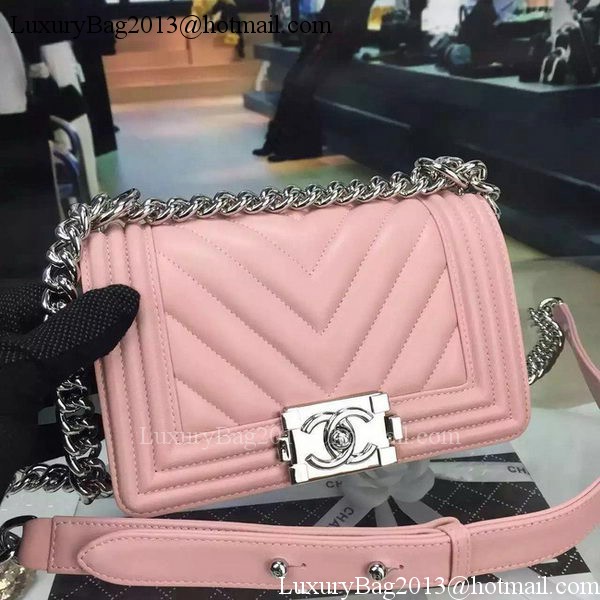 Boy Chanel mini Flap Bag Original Chevron Nubuck Leather A5707 Pink Boy Chanel mini Flap Bag Original Chevron Nubuck Leather A5707 Pink