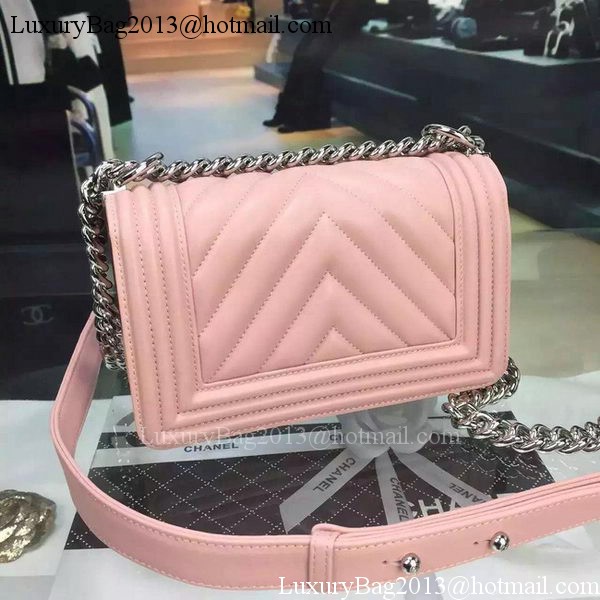 Boy Chanel mini Flap Bag Original Chevron Nubuck Leather A5707 Pink Boy Chanel mini Flap Bag Original Chevron Nubuck Leather A5707 Pink
