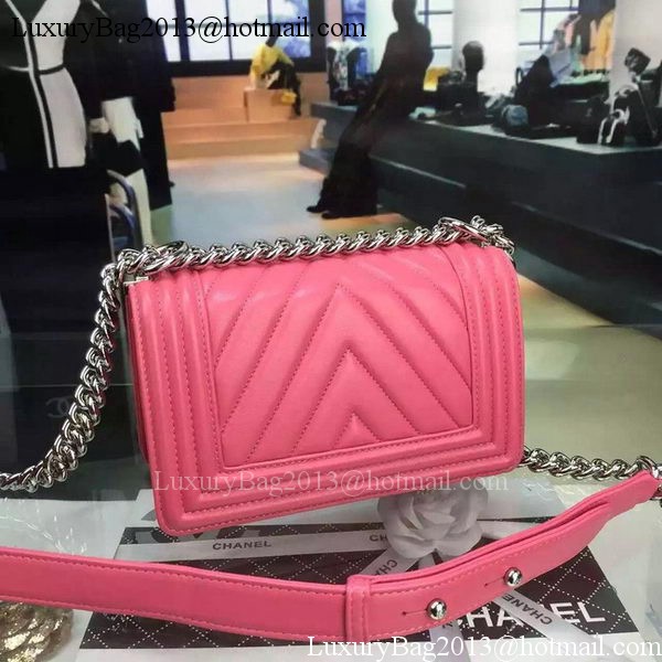 Boy Chanel mini Flap Bag Original Chevron Nubuck Leather A5707 Rose Boy Chanel mini Flap Bag Original Chevron Nubuck Leather A5707 Rose