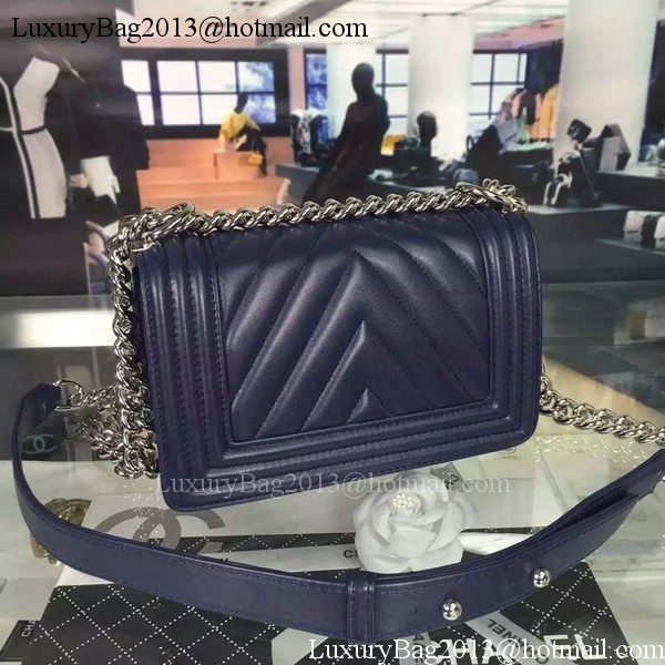 Boy Chanel mini Flap Bag Original Chevron Nubuck Leather A5707 Royal Boy Chanel mini Flap Bag Original Chevron Nubuck Leather A5707 Royal