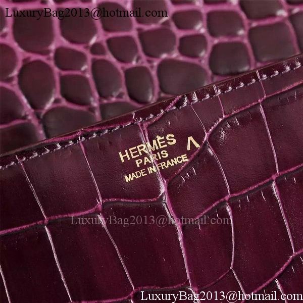 Hermes Croco Leather Clutch H88017 Purple Hermes Croco Leather Clutch H88017 Purple