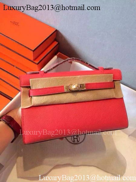 Hermes MINI Kelly 22cm Tote Bag Calfskin Leather K22 Red Hermes MINI Kelly 22cm Tote Bag Calfskin Leather K22 Red