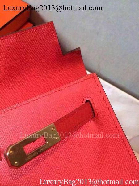 Hermes MINI Kelly 22cm Tote Bag Calfskin Leather K22 Red Hermes MINI Kelly 22cm Tote Bag Calfskin Leather K22 Red