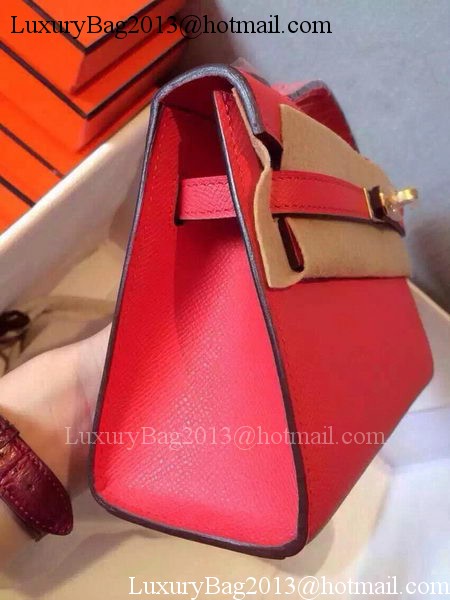 Hermes MINI Kelly 22cm Tote Bag Calfskin Leather K22 Red Hermes MINI Kelly 22cm Tote Bag Calfskin Leather K22 Red