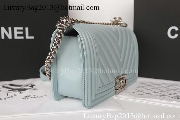 Boy Chanel Flap Bag Original Chevron Sheepskin A67025 Light Blue Boy Chanel Flap Bag Original Chevron Sheepskin A67025 Light Blue
