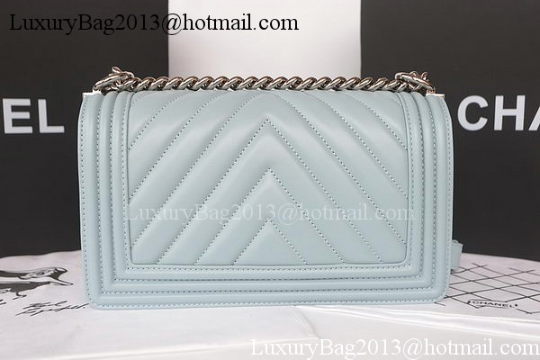 Boy Chanel Flap Bag Original Chevron Sheepskin A67025 Light Blue Boy Chanel Flap Bag Original Chevron Sheepskin A67025 Light Blue