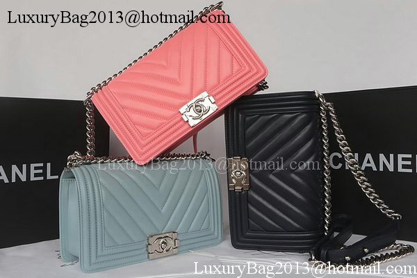 Boy Chanel Flap Bag Original Chevron Sheepskin A67025 Pink Boy Chanel Flap Bag Original Chevron Sheepskin A67025 Pink