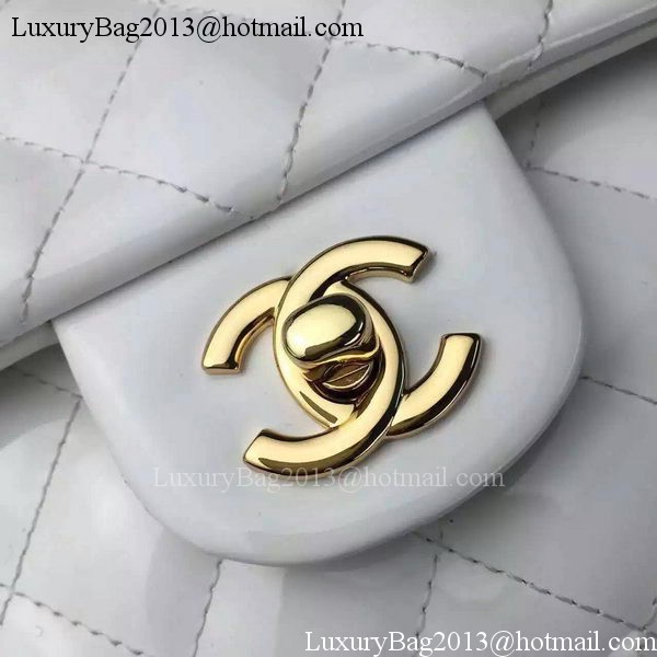 Chanel 2.55 Series Double Flap Bag White Original Patent Leather CF7024 Gold Chanel 2.55 Series Double Flap Bag White Original Patent Leather CF7024 Gold