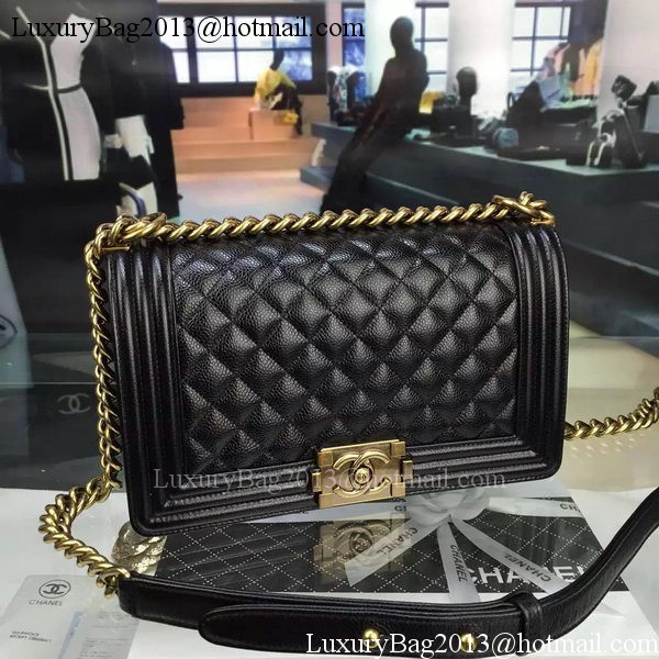 Chanel Boy Flap Shoulder Bag Black Original Calfskin Leather A8708 Bronze Chanel Boy Flap Shoulder Bag Black Original Calfskin Leather A8708 Bronze
