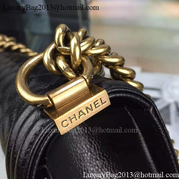 Chanel Boy Flap Shoulder Bag Black Original Calfskin Leather A8708 Bronze Chanel Boy Flap Shoulder Bag Black Original Calfskin Leather A8708 Bronze