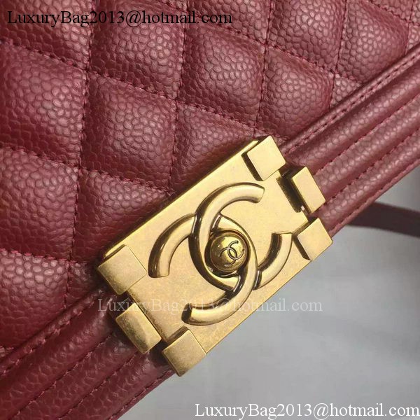 Chanel Boy Flap Shoulder Bag Burgundy Original Calfskin Leather A8708 Bronze Chanel Boy Flap Shoulder Bag Burgundy Original Calfskin Leather A8708 Bronze