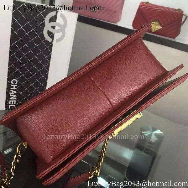 Chanel Boy Flap Shoulder Bag Burgundy Original Calfskin Leather A8708 Bronze Chanel Boy Flap Shoulder Bag Burgundy Original Calfskin Leather A8708 Bronze