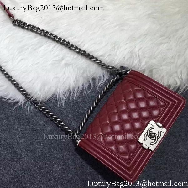 Chanel Boy Flap Shoulder Bag Burgundy Original Sheepskin Leather A67085 Silver Chanel Boy Flap Shoulder Bag Burgundy Original Sheepskin Leather A67085 Silver